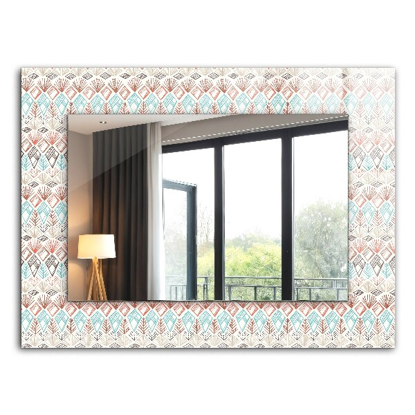 Mirror frame with print Colorful geometric pattern