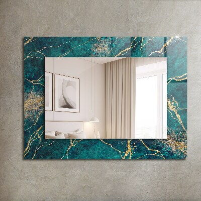 Wall mirror decor Green marble