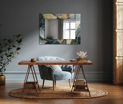 Mirror frame with print Abstract geometric patterns