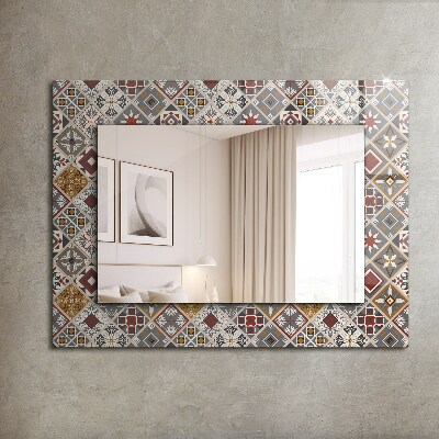 Printed mirror Colorful tile patterns