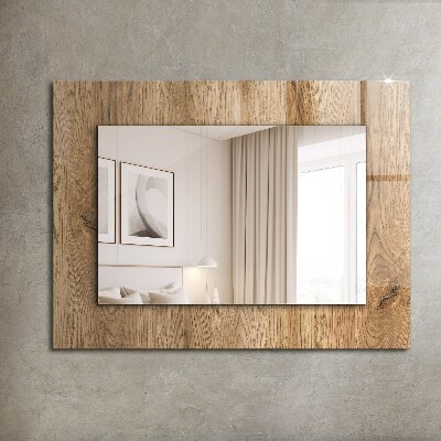 Wall mirror decor Wooden texture