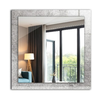 Mirror frame with print Concrete wall texture