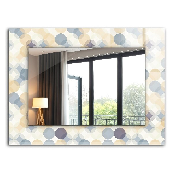 Mirror frame with print Colorful circular patterns