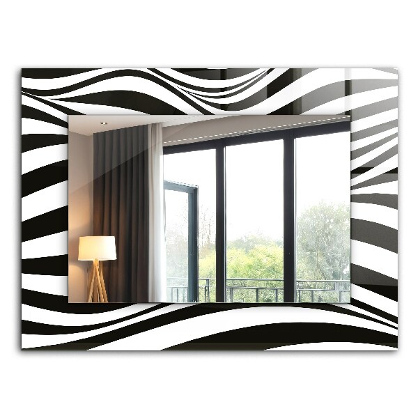 Wall mirror decor Black and white waves
