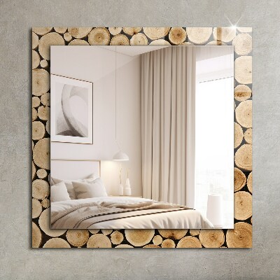 Wall mirror decor Cross sections of tree trunks
