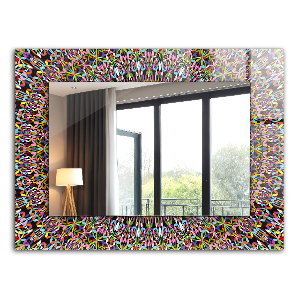 Printed mirror Colorful mandala pattern