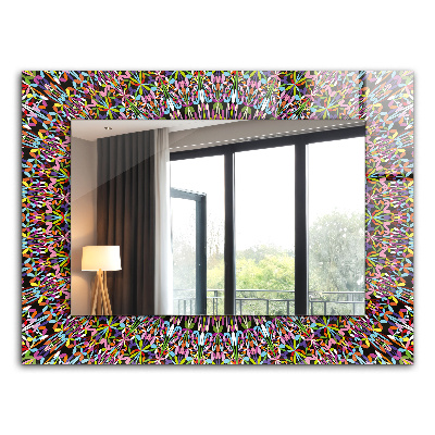 Printed mirror Colorful mandala pattern