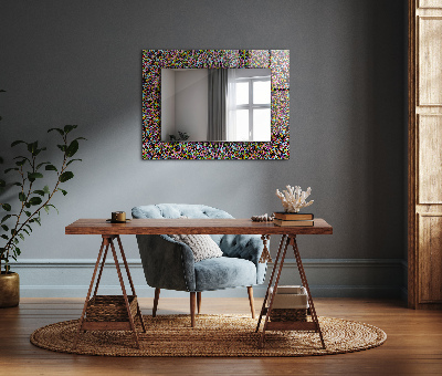 Printed mirror Colorful mandala pattern