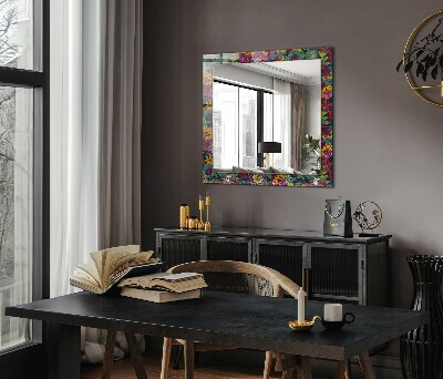 Wall mirror design Colorful floral patterns