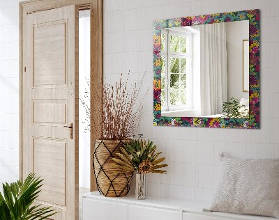 Wall mirror design Colorful floral patterns