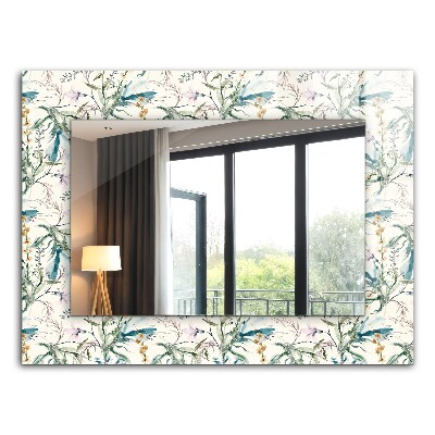 Decorative mirror Floral watercolor pattern