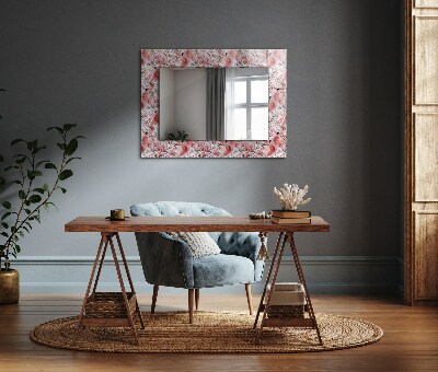 Wall mirror design Pink flamingos