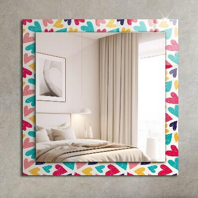 Decorative mirror Colorful hearts pattern