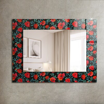 Wall mirror decor Poppies Flowers