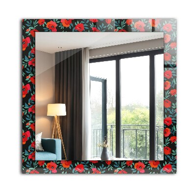 Wall mirror decor Poppies Flowers