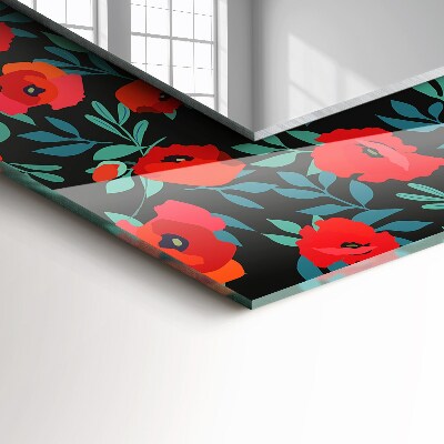 Wall mirror decor Poppies Flowers