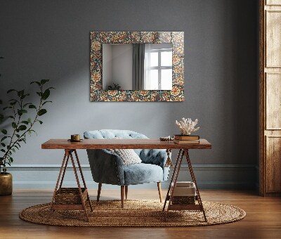 Decorative mirror Floral wallpaper pattern