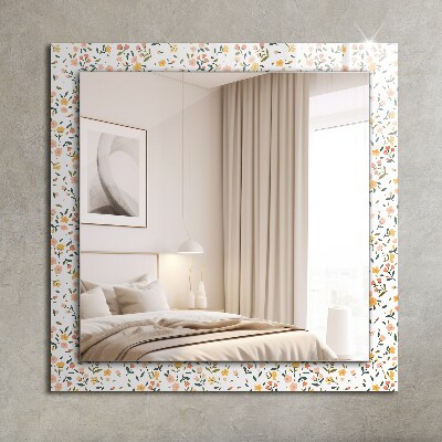 Wall mirror decor Floral fabric pattern