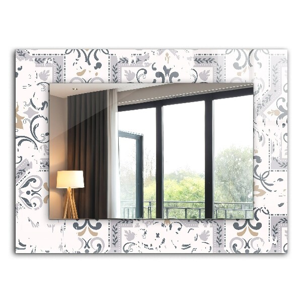 Wall mirror design Tile pattern ornaments