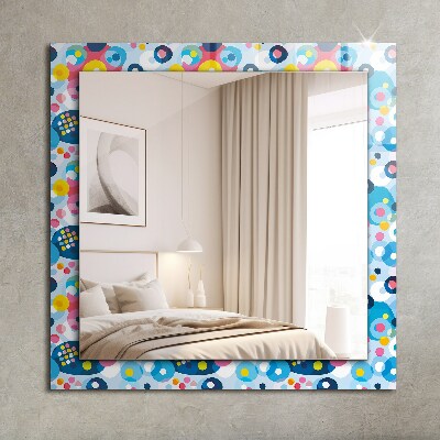 Mirror frame with print Colorful abstract patterns