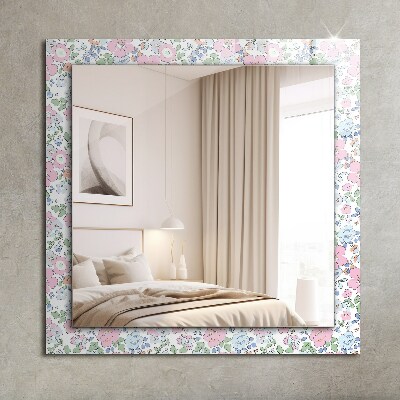 Wall mirror design Floral fabric pattern