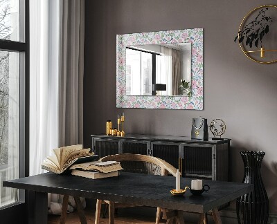 Wall mirror design Floral fabric pattern