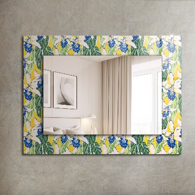 Wall mirror decor Flowers and leaves