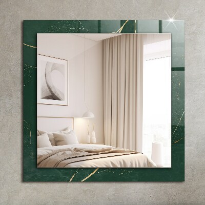 Decorative mirror Green gold leaves