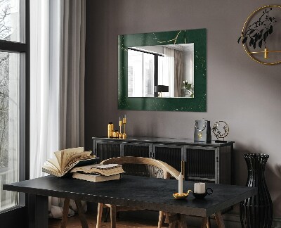 Decorative mirror Green gold leaves