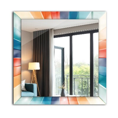 Wall mirror design Colorful light rays