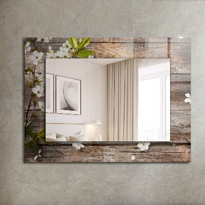 Decorative mirror Flowers on wood