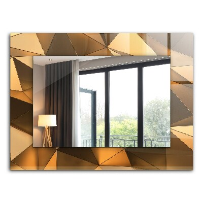 Printed mirror Golden geometric patterns