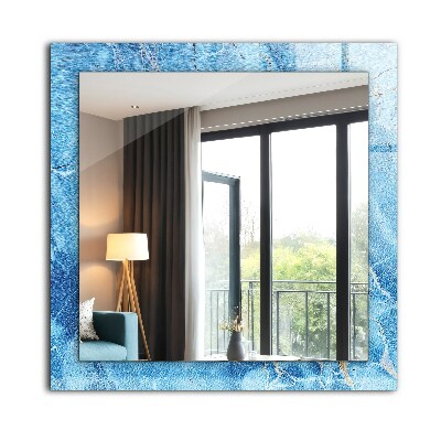 Wall mirror decor Blue marble pattern