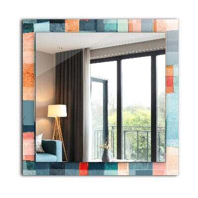 Printed mirror Colorful abstract rectangles