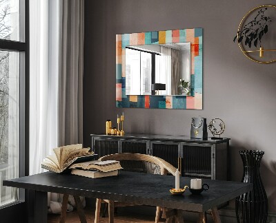 Printed mirror Colorful abstract rectangles