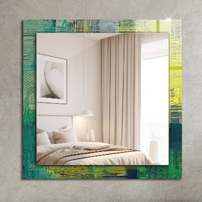 Mirror frame with print Abstract color composition