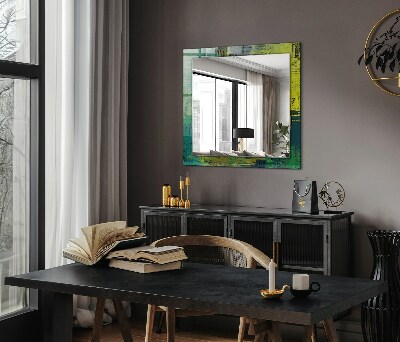 Mirror frame with print Abstract color composition