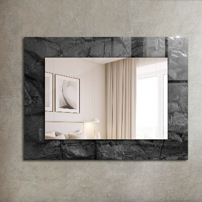 Decorative mirror Black rock cracks