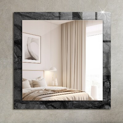 Decorative mirror Black rock cracks