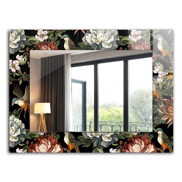 Wall mirror decor Flowers and birds