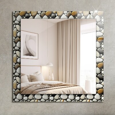 Wall mirror decor Stones pattern texture