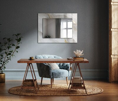 Mirror frame with print Gray marble