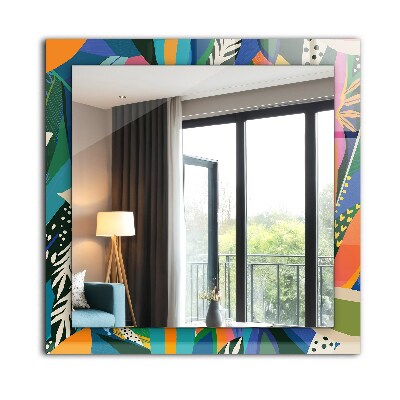 Wall mirror decor Colorful abstract flowers