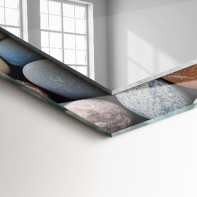 Wall mirror design Colorful smooth stones