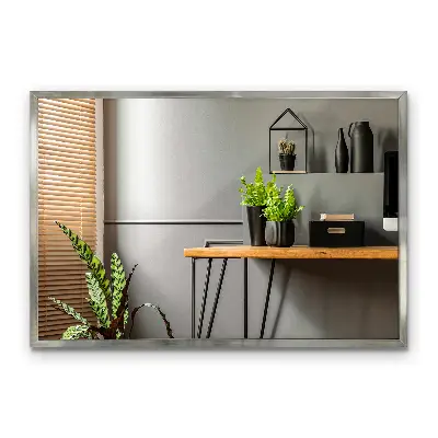 Wall mirror with silver frame elegant design