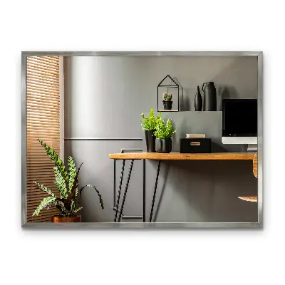 Wall mirror with silver frame elegant design