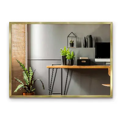 Gold frame mirror modern