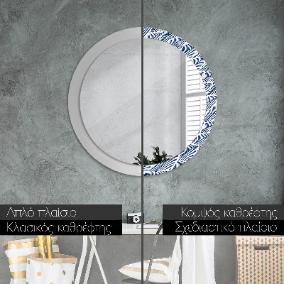 Round decorative wall mirror Leaves