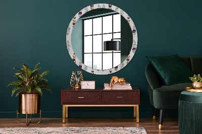 Round decorative wall mirror Feathers