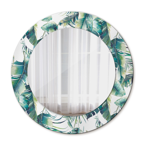 Round decorative wall mirror Leaves